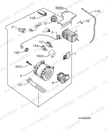 Взрыв-схема стиральной машины Zanussi Electrolux FA6642 - Схема узла Electrical equipment 268